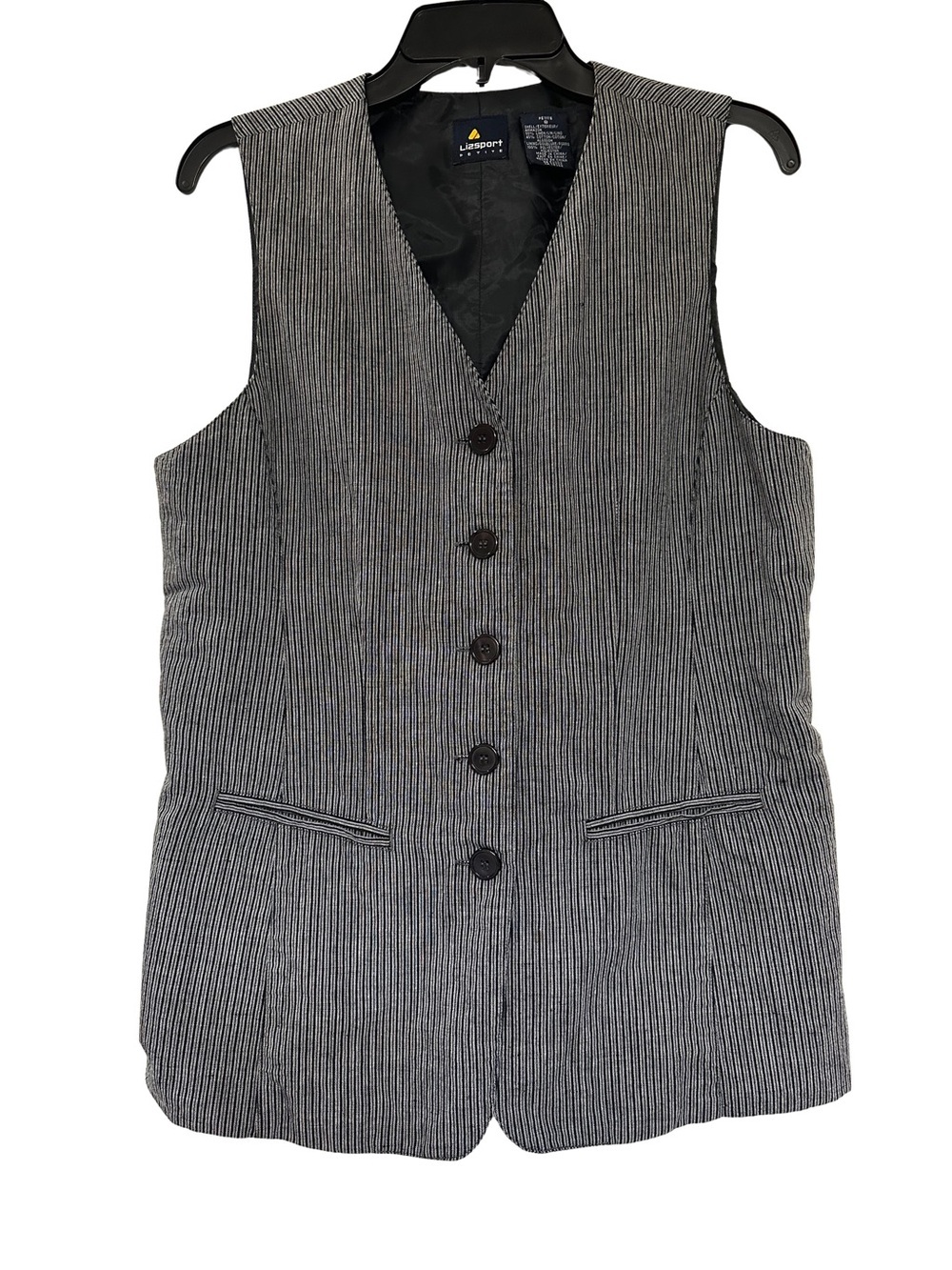LizSport Pinstripe Linen Vest Striped 8P